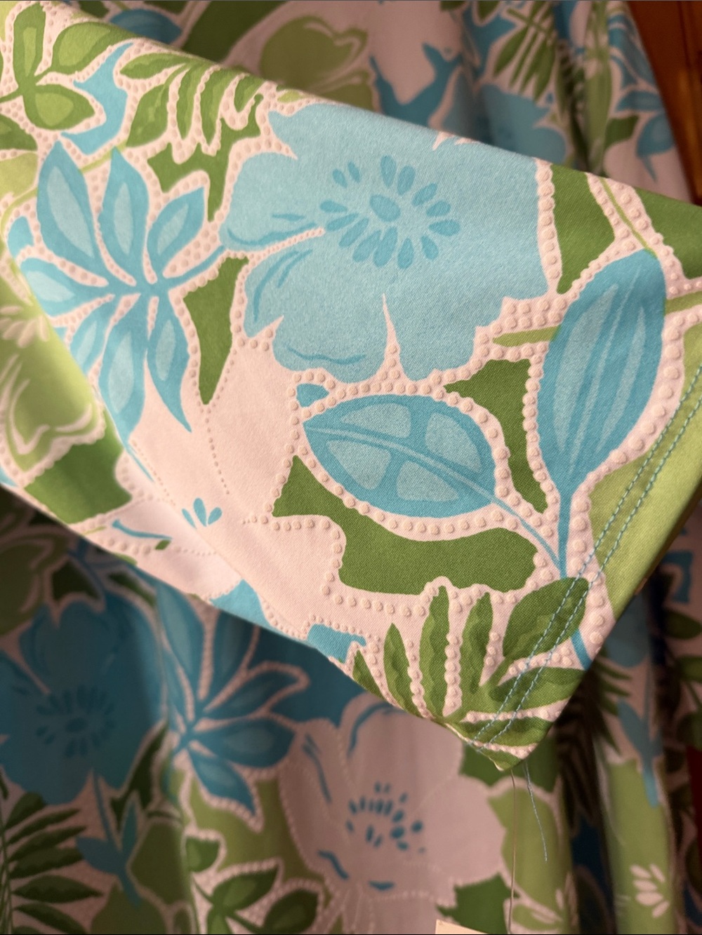 Ruby Rd. Tropical Floral Tunic in Blue Green & White Top XL - Picture 6 of 8